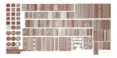 新中式隔断3D模型下载